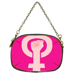 Women Safety Feminist Nail Strong Pink Circle Polka Chain Purses (one Side)  by Mariart