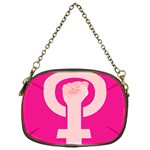 Women Safety Feminist Nail Strong Pink Circle Polka Chain Purses (One Side)  Front