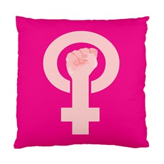 Women Safety Feminist Nail Strong Pink Circle Polka Standard Cushion Case (one Side) by Mariart