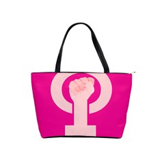 Women Safety Feminist Nail Strong Pink Circle Polka Shoulder Handbags by Mariart