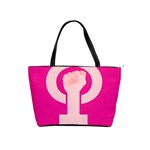 Women Safety Feminist Nail Strong Pink Circle Polka Shoulder Handbags Front