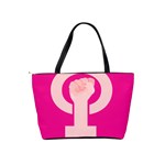 Women Safety Feminist Nail Strong Pink Circle Polka Shoulder Handbags Back