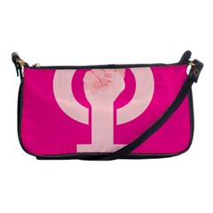 Women Safety Feminist Nail Strong Pink Circle Polka Shoulder Clutch Bags by Mariart