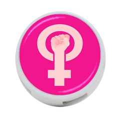 Women Safety Feminist Nail Strong Pink Circle Polka 4-port Usb Hub (two Sides)  by Mariart