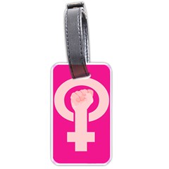 Women Safety Feminist Nail Strong Pink Circle Polka Luggage Tags (one Side)  by Mariart