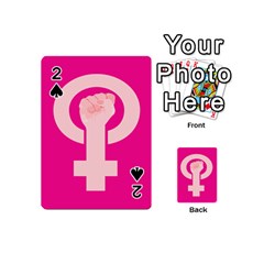 Women Safety Feminist Nail Strong Pink Circle Polka Playing Cards 54 (mini)  by Mariart