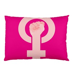 Women Safety Feminist Nail Strong Pink Circle Polka Pillow Case (two Sides) by Mariart