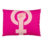 Women Safety Feminist Nail Strong Pink Circle Polka Pillow Case (Two Sides) Front