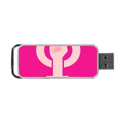 Women Safety Feminist Nail Strong Pink Circle Polka Portable Usb Flash (one Side) by Mariart