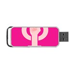 Women Safety Feminist Nail Strong Pink Circle Polka Portable USB Flash (Two Sides) Front