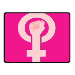 Women Safety Feminist Nail Strong Pink Circle Polka Double Sided Fleece Blanket (small)  by Mariart