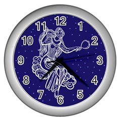 Virgo Zodiac Star Wall Clocks (silver) 