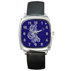 Virgo Zodiac Star Square Metal Watch by Mariart