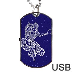 Virgo Zodiac Star Dog Tag Usb Flash (two Sides) by Mariart