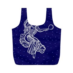 Virgo Zodiac Star Full Print Recycle Bags (m)  by Mariart