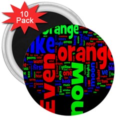 Writing Color Rainbow 3  Magnets (10 Pack) 