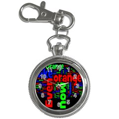 Writing Color Rainbow Key Chain Watches by Mariart