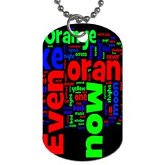 Writing Color Rainbow Dog Tag (one Side)