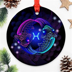 Sign Pisces Zodiac Ornament (round)