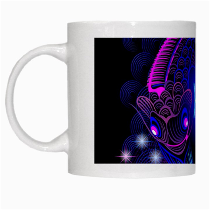 Sign Pisces Zodiac White Mugs