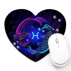 Sign Pisces Zodiac Heart Mousepads