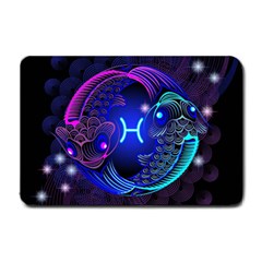 Sign Pisces Zodiac Small Doormat  by Mariart