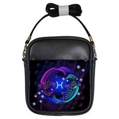 Sign Pisces Zodiac Girls Sling Bags by Mariart