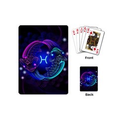 Sign Pisces Zodiac Playing Cards (mini)  by Mariart