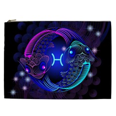 Sign Pisces Zodiac Cosmetic Bag (xxl)  by Mariart