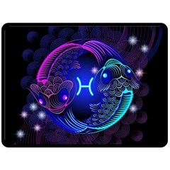 Sign Pisces Zodiac Double Sided Fleece Blanket (large) 