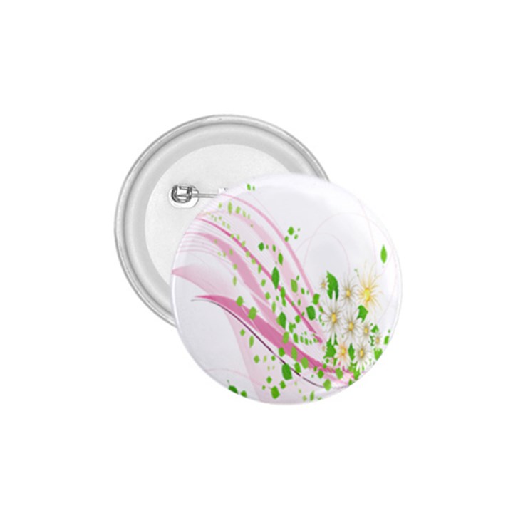 Sunflower Flower Floral Leaf Line Wave Chevron Pink 1.75  Buttons