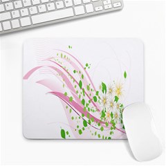 Sunflower Flower Floral Leaf Line Wave Chevron Pink Large Mousepads by Mariart