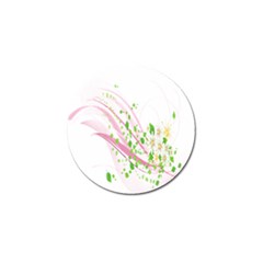 Sunflower Flower Floral Leaf Line Wave Chevron Pink Golf Ball Marker