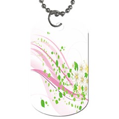 Sunflower Flower Floral Leaf Line Wave Chevron Pink Dog Tag (two Sides) by Mariart