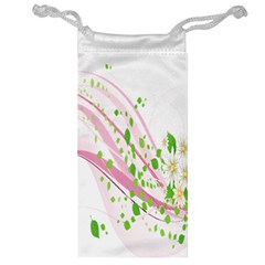 Sunflower Flower Floral Leaf Line Wave Chevron Pink Jewelry Bag by Mariart