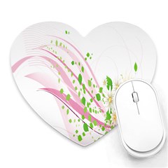 Sunflower Flower Floral Leaf Line Wave Chevron Pink Heart Mousepads by Mariart