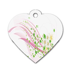 Sunflower Flower Floral Leaf Line Wave Chevron Pink Dog Tag Heart (one Side) by Mariart