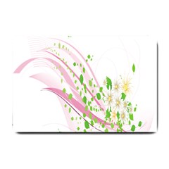 Sunflower Flower Floral Leaf Line Wave Chevron Pink Small Doormat  by Mariart