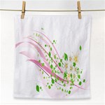 Sunflower Flower Floral Leaf Line Wave Chevron Pink Face Towel Front