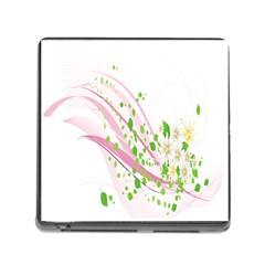 Sunflower Flower Floral Leaf Line Wave Chevron Pink Memory Card Reader (square)