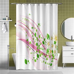 Sunflower Flower Floral Leaf Line Wave Chevron Pink Shower Curtain 48  X 72  (small)  by Mariart