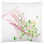 Sunflower Flower Floral Leaf Line Wave Chevron Pink Large Cushion Case (Two Sides) Front