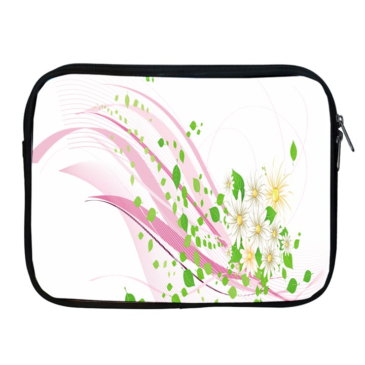 Sunflower Flower Floral Leaf Line Wave Chevron Pink Apple iPad 2/3/4 Zipper Cases