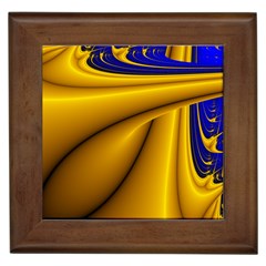 Waves Wave Chevron Gold Blue Paint Space Sky Framed Tiles by Mariart