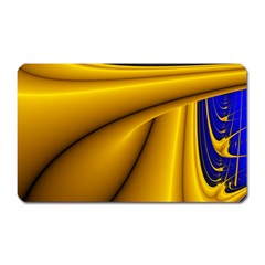 Waves Wave Chevron Gold Blue Paint Space Sky Magnet (rectangular)