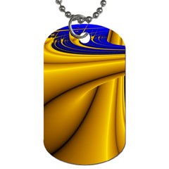 Waves Wave Chevron Gold Blue Paint Space Sky Dog Tag (one Side) by Mariart