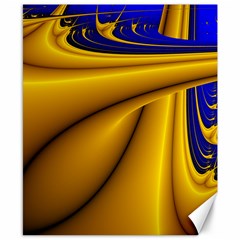 Waves Wave Chevron Gold Blue Paint Space Sky Canvas 8  X 10  by Mariart