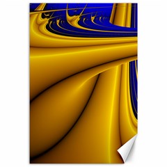 Waves Wave Chevron Gold Blue Paint Space Sky Canvas 24  X 36 