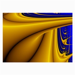 Waves Wave Chevron Gold Blue Paint Space Sky Large Glasses Cloth (2-side)