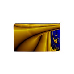 Waves Wave Chevron Gold Blue Paint Space Sky Cosmetic Bag (small)  by Mariart